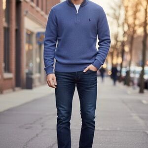 Ralph Lauren Indigo Zip-Up Sweater